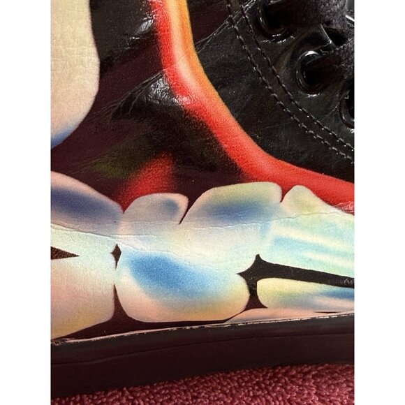 Adidas Womens Black Skeleton Graphic High Top Sneakers Size US 7 - Picture 14 of 16